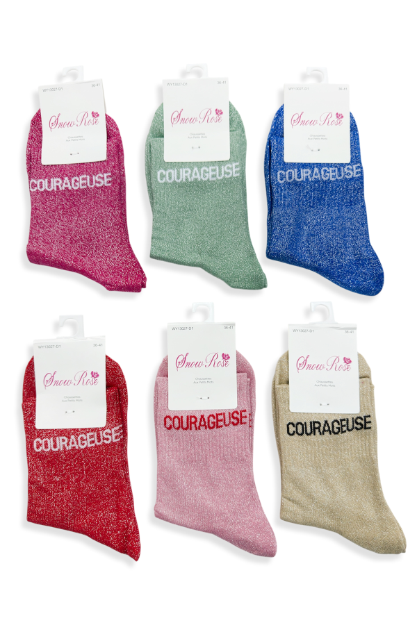 Chaussettes Brillantes « COURAGEUSE » | Les Pépites de Maxime