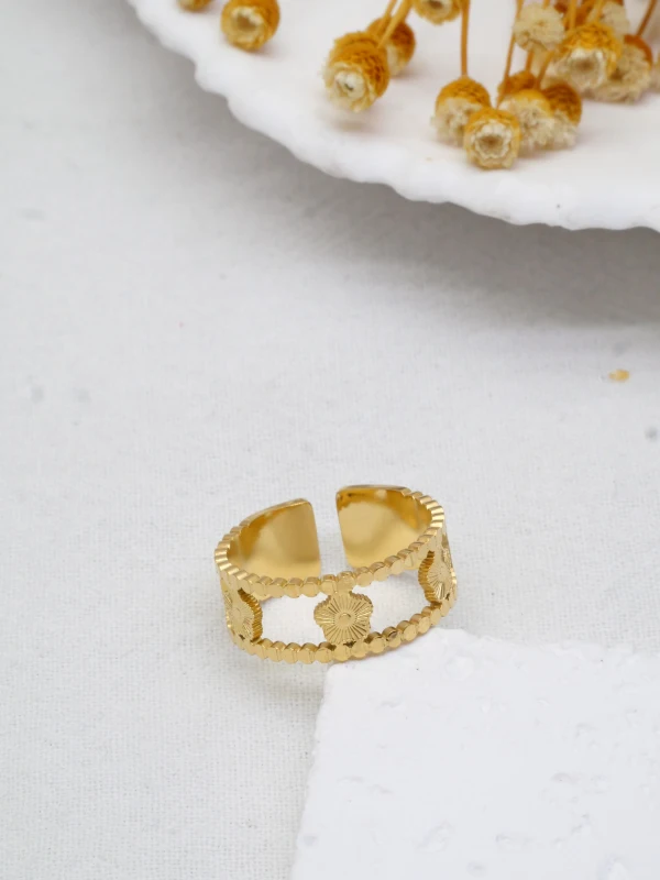 Bague trèfle acier inoxydable  | Dalyn shop