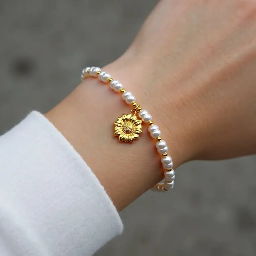 BRACELET ELASTIQUE EN PERLES ET EN ACIER INOXYDABLE | Bijoux fantaisie 