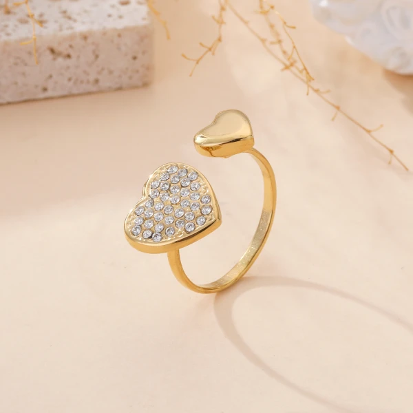 Bague double cœur  | La maison des robes