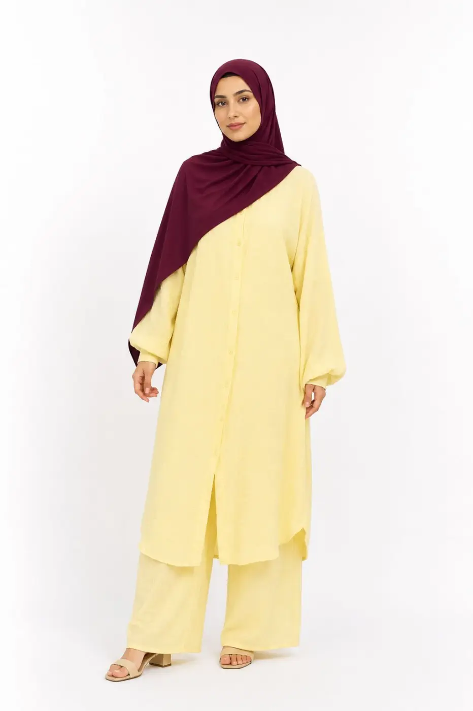 Ensemble Chemise Et Pantalon Large En Gaz De Coton | Aaba