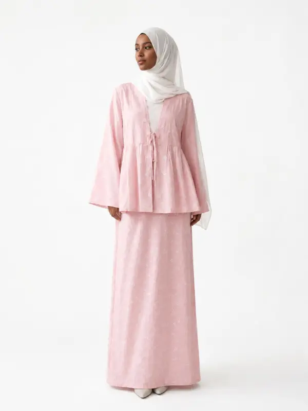 Ensemble Coton Avec Motif Fleuri +Jupe Doublée | Aaba