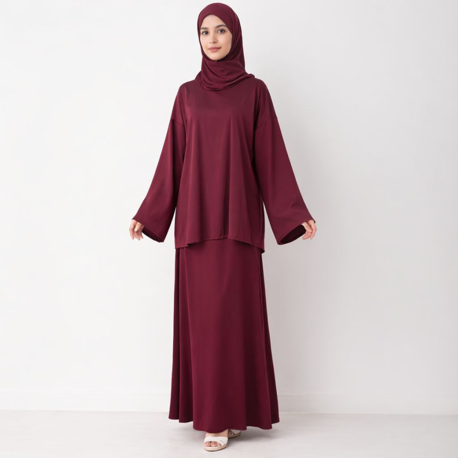 Ensemble Burkini Jupe Avec Legging Intégré +Voile | Aaba