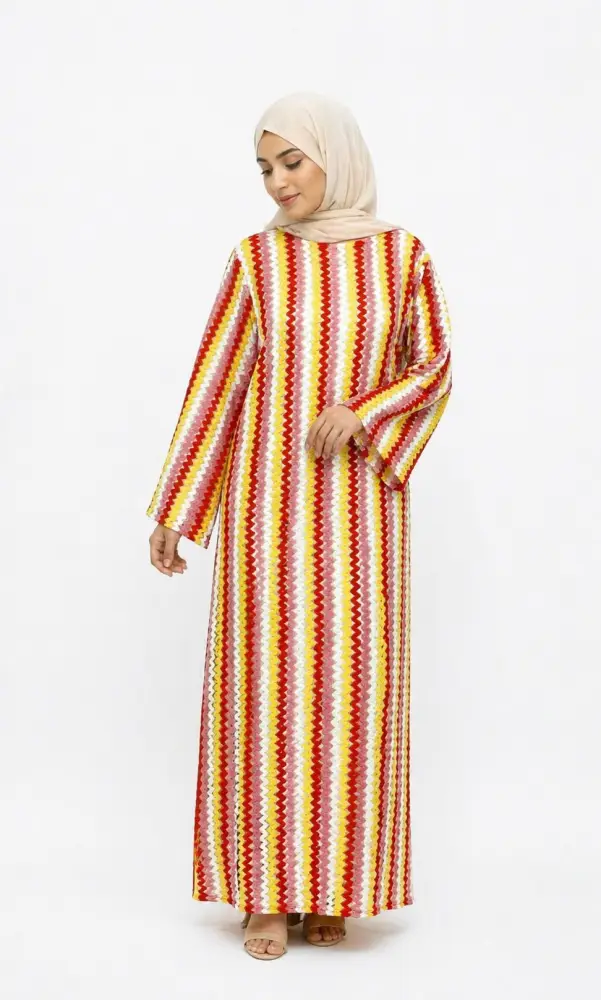 Robe Crochet 2pieces Avec Sous Robe Manche Longue | Aaba