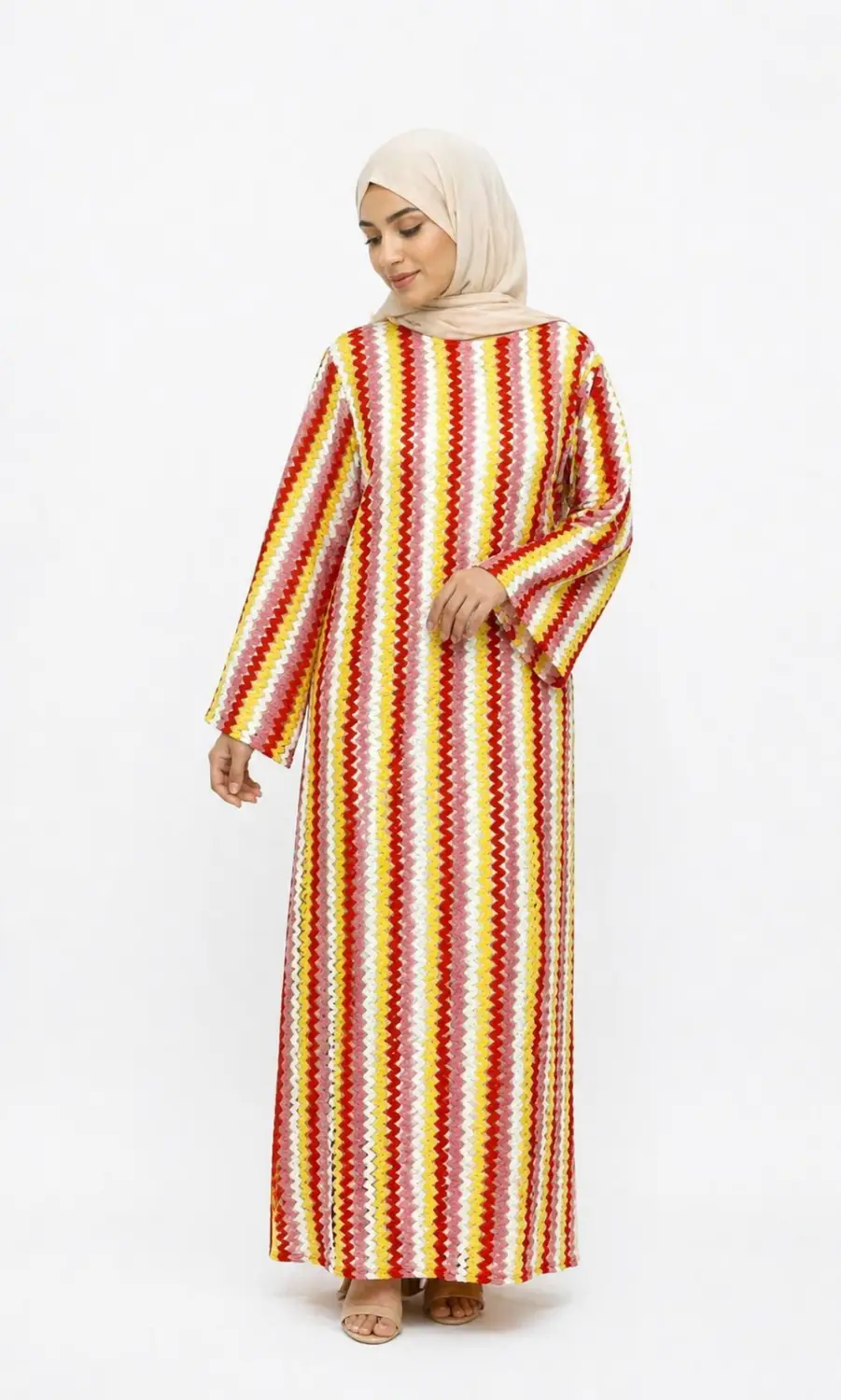 Robe Crochet 2pieces Avec Sous Robe Manche Longue | Aaba