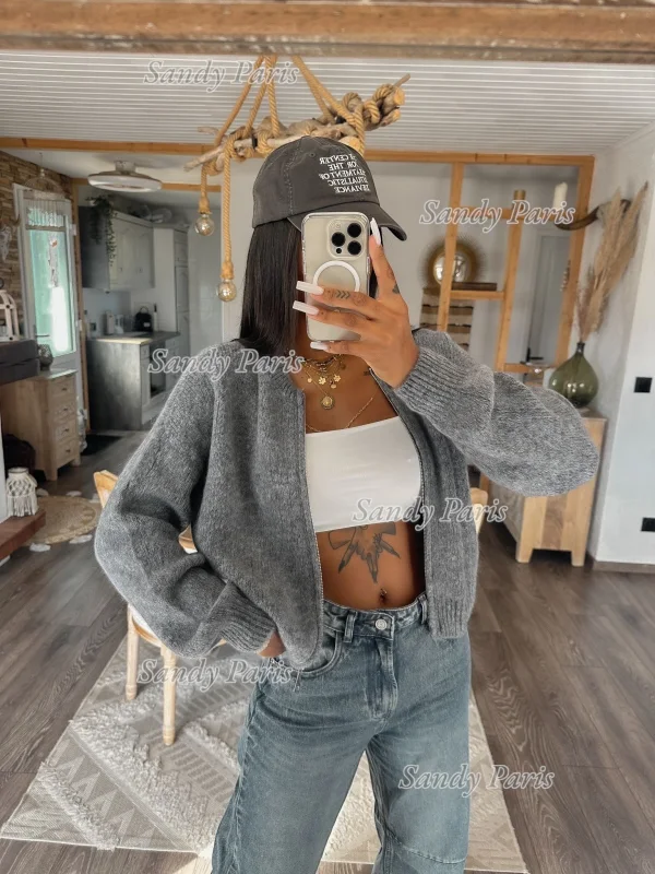 Gilet À Zip En mohair | Au P’tit Boucan