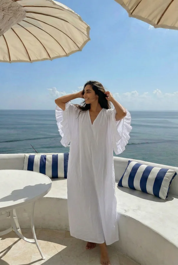 Robe Oversize À Manche Volant  | Vintage Mode