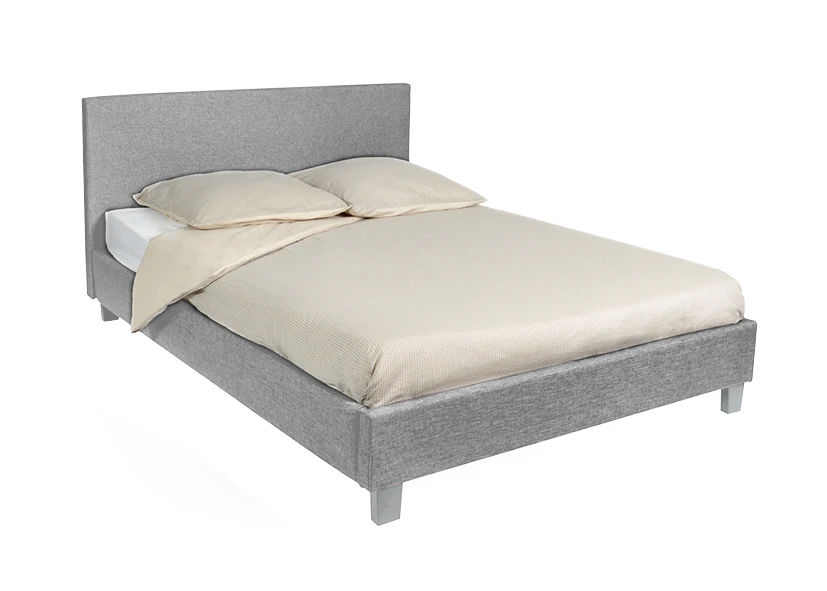 LIT KELIA EN TISSU GRIS 90x190 cm | MULTI-AFFAIRES