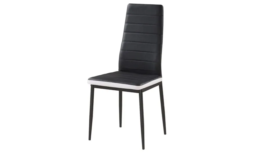 CHAISE TOLIA SIMILI NOIR BLANC | Eurostore