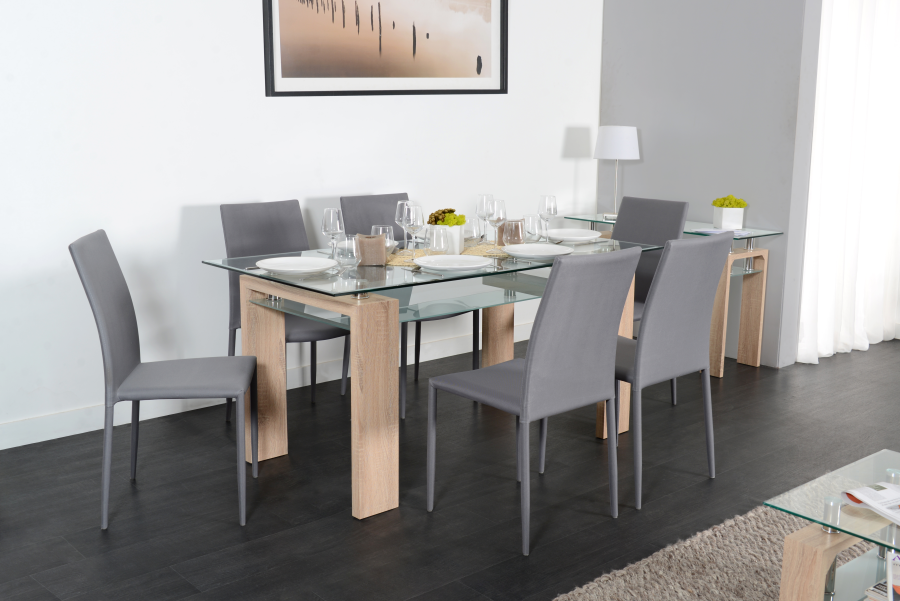 TABLE REPAS GLORIA CHÊNE GRIFFÉ 150x80x75cm | Eurostore