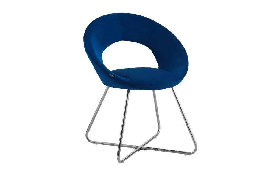 CHAISE BUBBLE CHROME BLEU | Eurostore