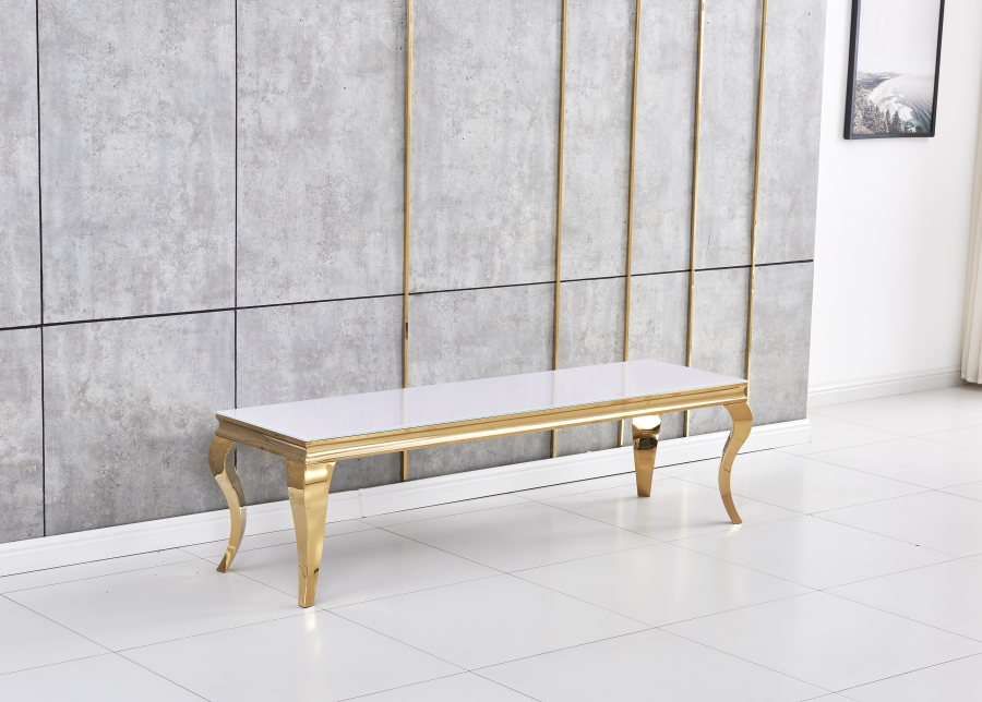 MEUBLE TV BAROQUE GOLD BLANC 160x45x45 cm | Eurostore