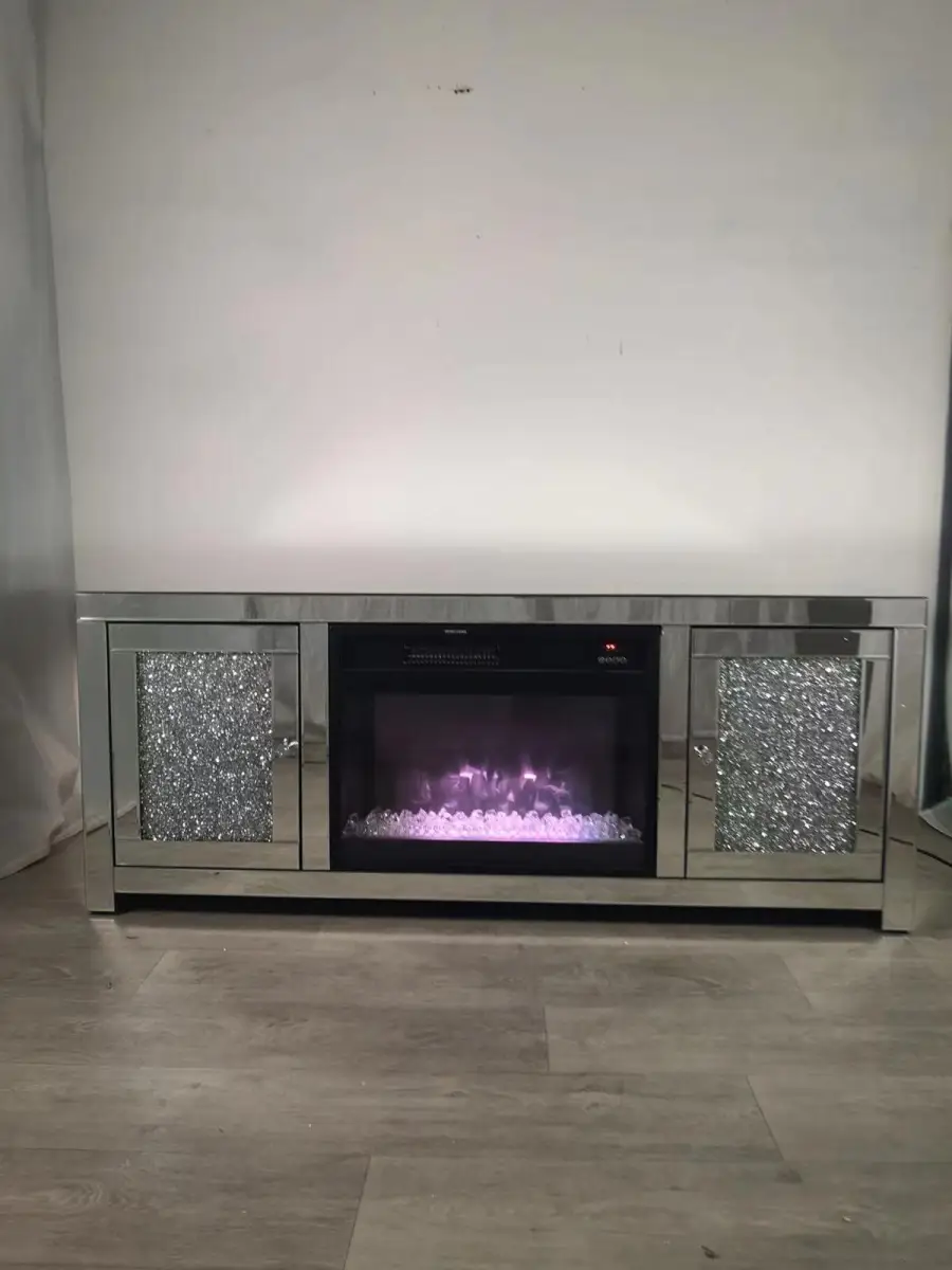 MEUBLE TV CHEMINEE HILARY 150x41x61CM | MULTI-AFFAIRES