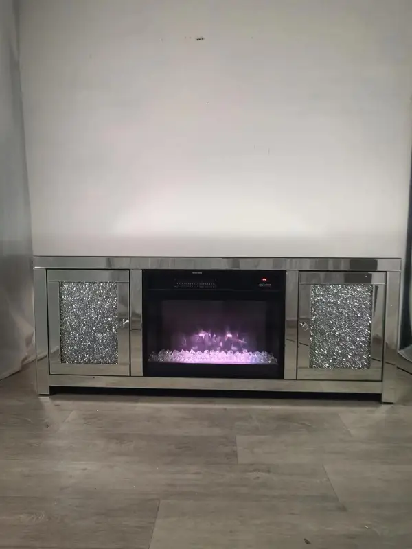 MEUBLE TV CHEMINEE HILARY 150x41x61CM | MULTI-AFFAIRES