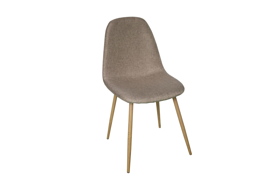 CHAISE  SCANDINAVE VALBERG TISSU TAUPE PIEDS BOIS | MULTI-AFFAIRES