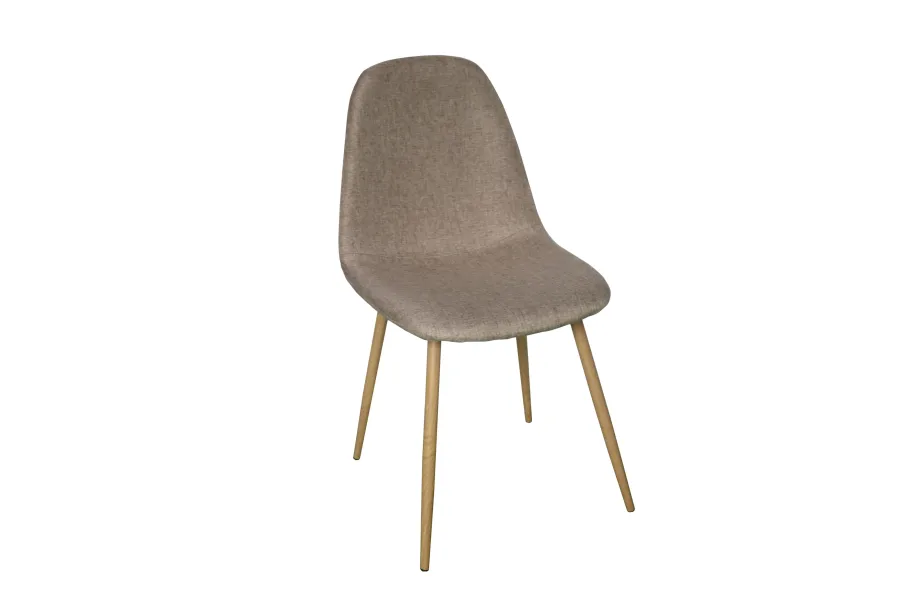 CHAISE  SCANDINAVE VALBERG TISSU TAUPE PIEDS BOIS | MULTI-AFFAIRES