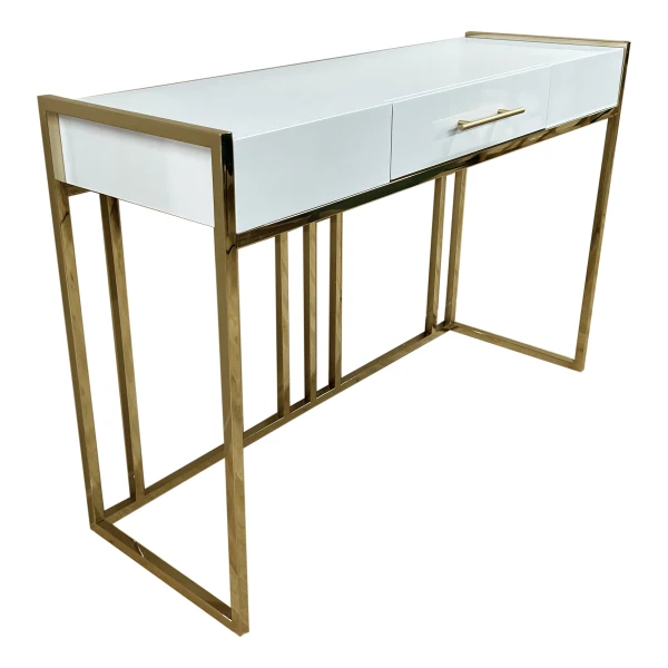 Console WX3 Blanc Pied Doré | MULTI-AFFAIRES