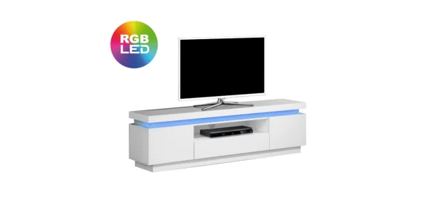 MEUBLE TV KATE BLANC 130x35x45 cm | Eurostore