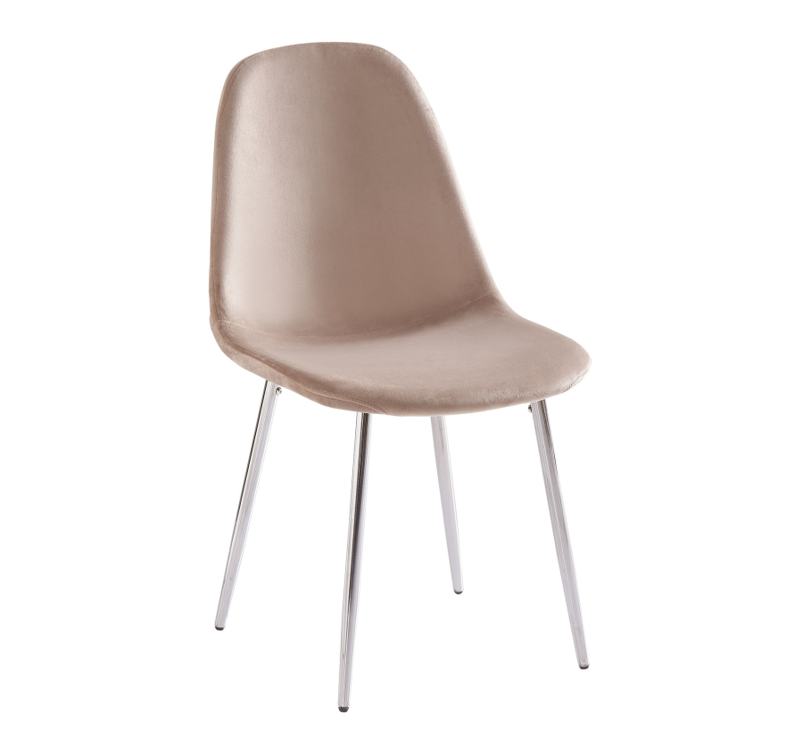CHAISE SCANDINAVE CHROME VELOURS TAUPE | Eurostore