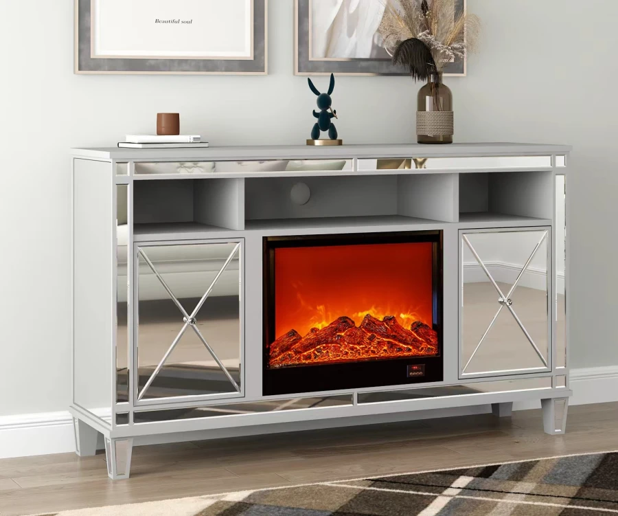 MEUBLE TV CHEMINEE SPEZIA 150x40x90cm | MULTI-AFFAIRES