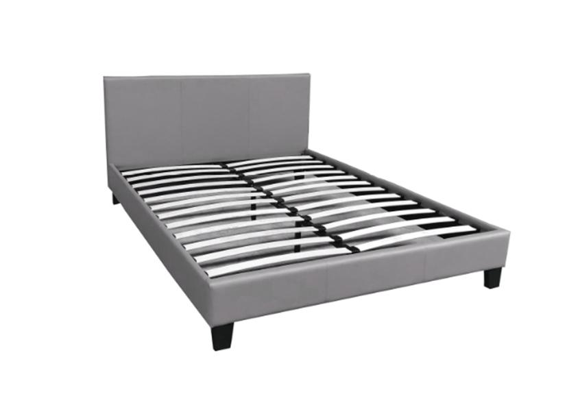 LIT MELBOURNE EN SIMILICUIR GRIS 140x190 cm | MULTI-AFFAIRES