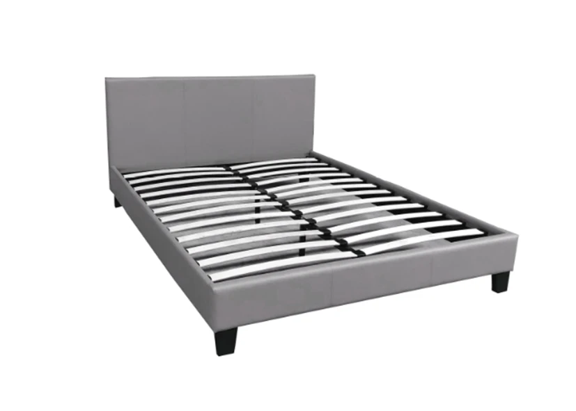 LIT MELBOURNE EN SIMILICUIR GRIS 140x190 cm | MULTI-AFFAIRES