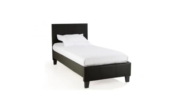 LIT MELBOURNE EN SIMILICUIR NOIR 90x190 cm | Eurostore