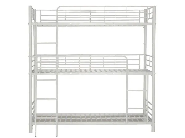 LIT SUPERPOSÉ TRIO EN METAL BLANC 1 PLACE 90x190 cm | MULTI-AFFAIRES