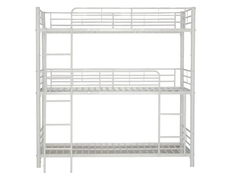 LIT SUPERPOSÉ TRIO EN METAL BLANC 1 PLACE 90x190 cm | MULTI-AFFAIRES