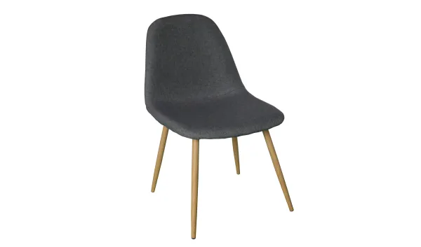 CHAISE  SCANDINAVE VALBERG TISSU GRIS PIEDS BOIS | MULTI-AFFAIRES