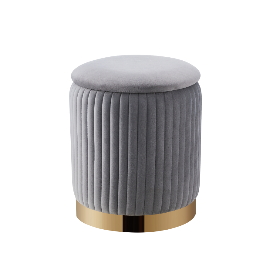 POUF P03 GRIS D35xH42cm | Eurostore