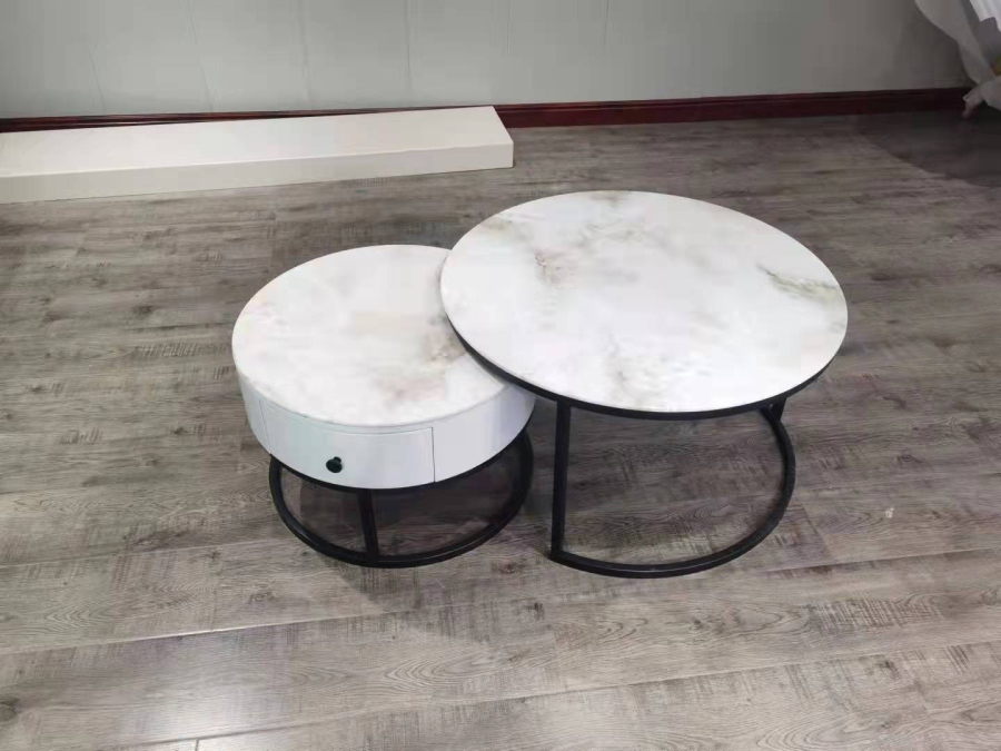 TABLE BASSE GIGOGNE TIROIR MARBRE BLANC/ref:2 | MULTI-AFFAIRES